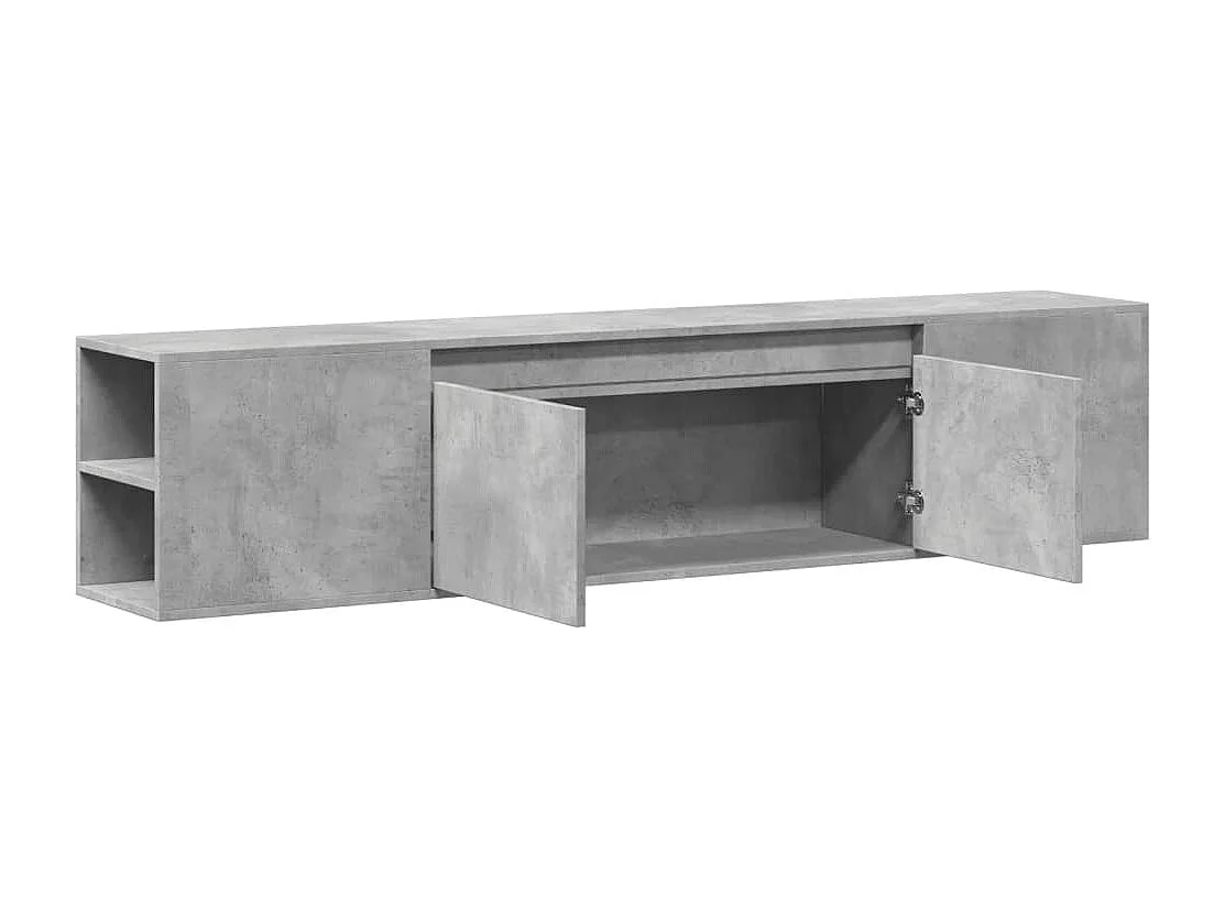 Móvel de parede p/ TV c/ luzes LED 180x31x39,5 cm cinza cimento