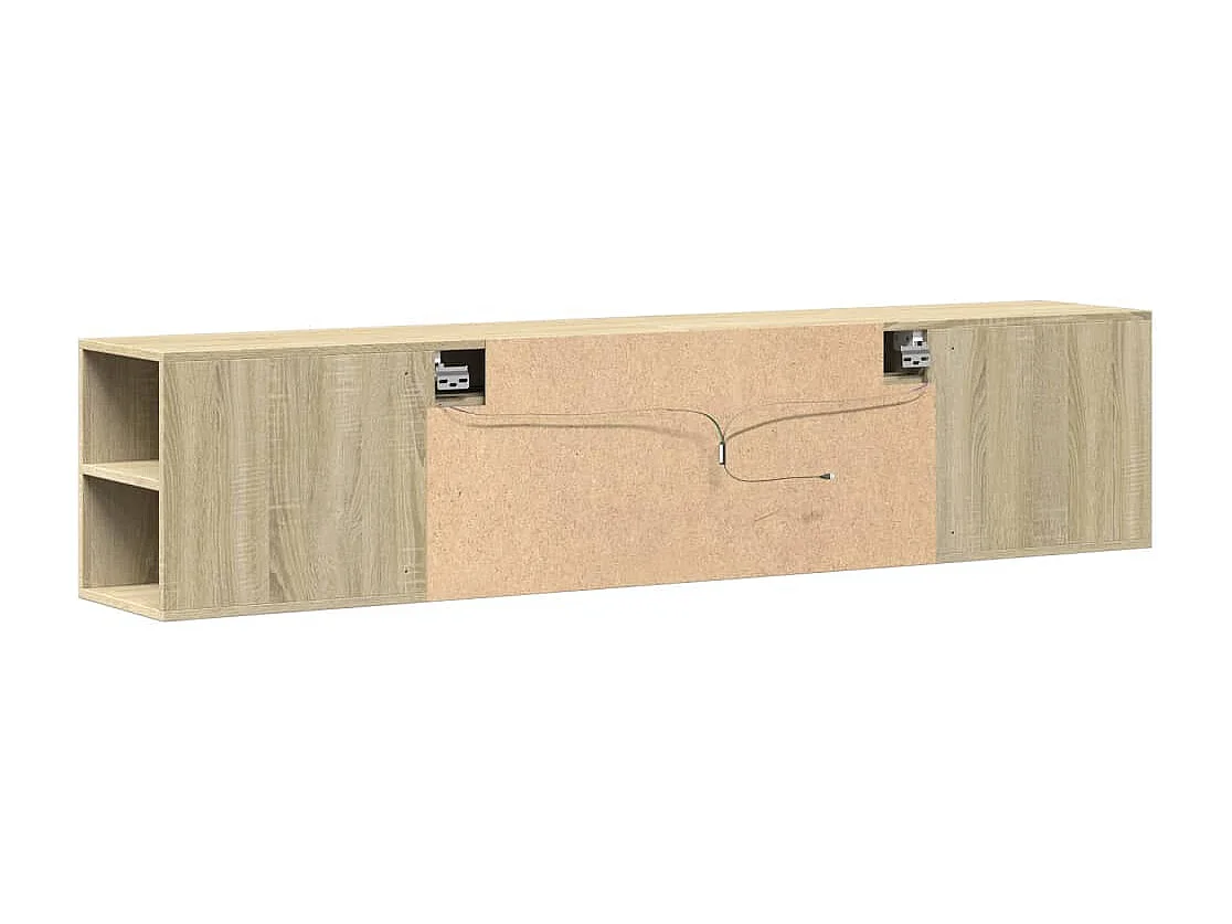 TV-Wandschrank mit LED-Beleuchtung Sonoma-Eiche 180x31x39,5 cm