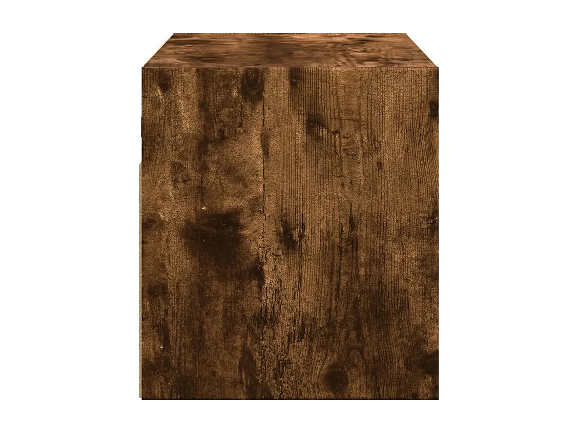 Meuble TV mural avec lumières LED chêne fumé 100x31x35 cm