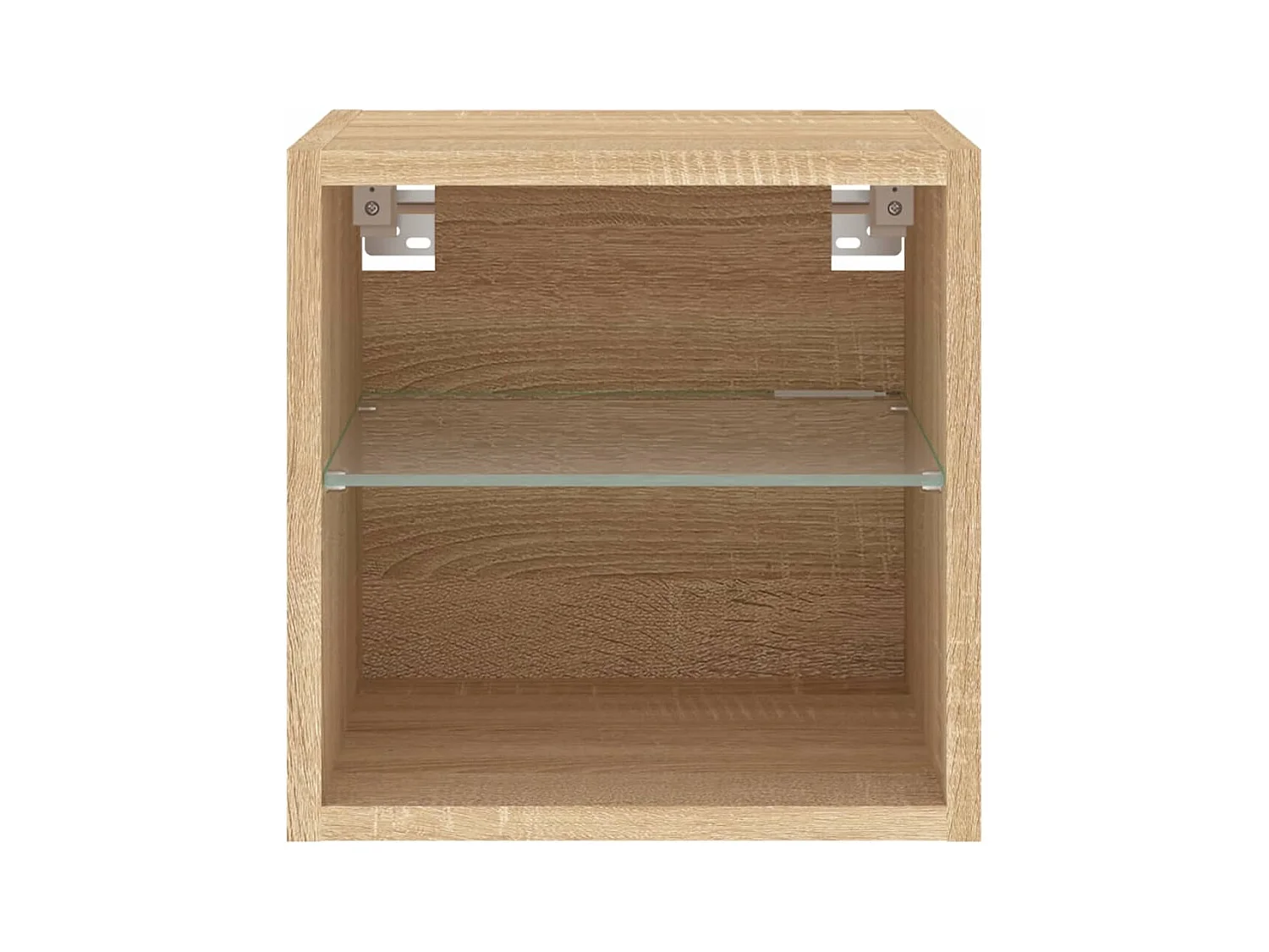 Mueble de TV de pared con luces LED roble Sonoma 30x28,5x30 cm