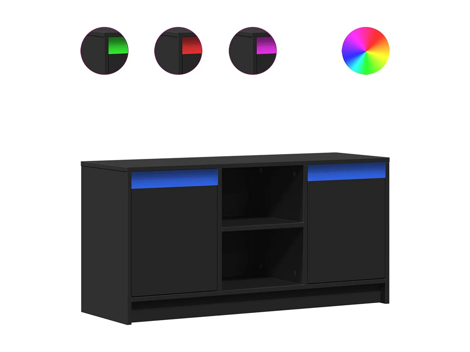 TV-Schrank mit LED-Beleuchtung Schwarz 100x34x50 cm