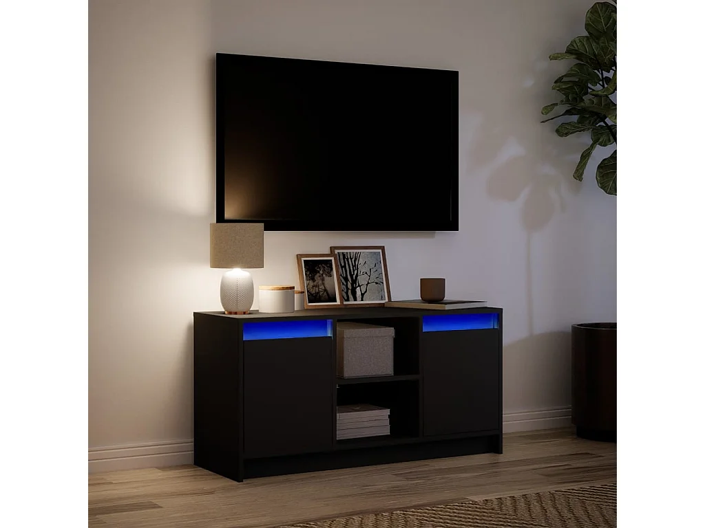 TV-Schrank mit LED-Beleuchtung Schwarz 100x34x50 cm