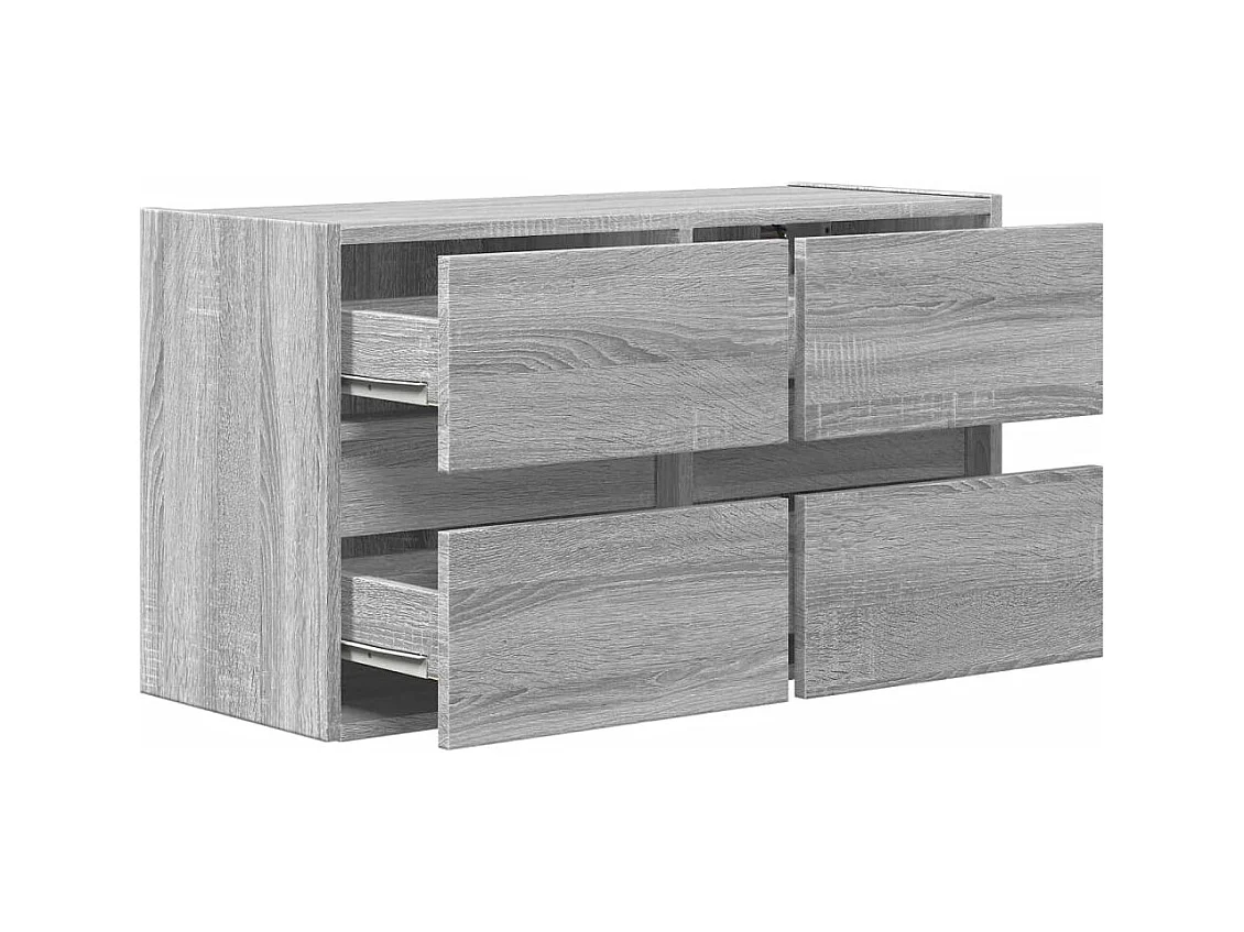 Meuble TV mural avec lumières LED sonoma gris 80x31x45 cm