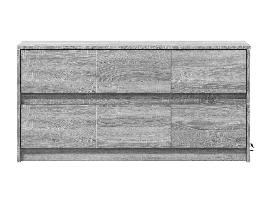 Tv-meubel met LED 100x34x50 cm bewerkt hout grijs sonoma eiken