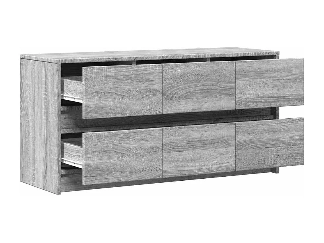 Tv-meubel met LED 100x34x50 cm bewerkt hout grijs sonoma eiken