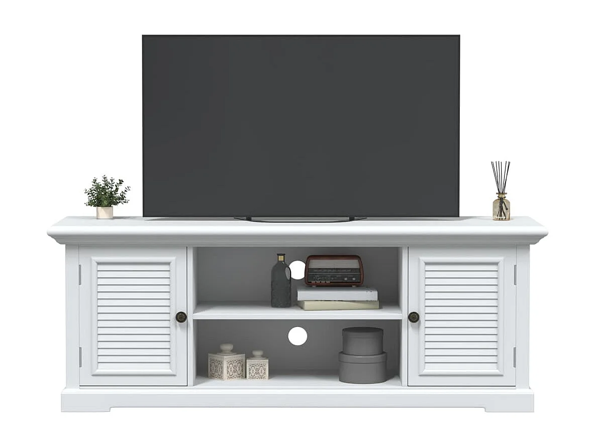 Meuble TV blanc 110x30x41 cm bois d'ingénierie