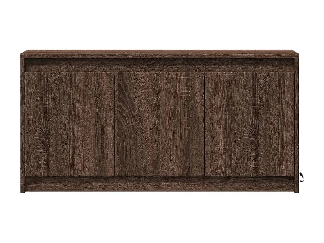 Tv-meubel met LED 100x34x50 cm bewerkt hout bruin eikenkleurig