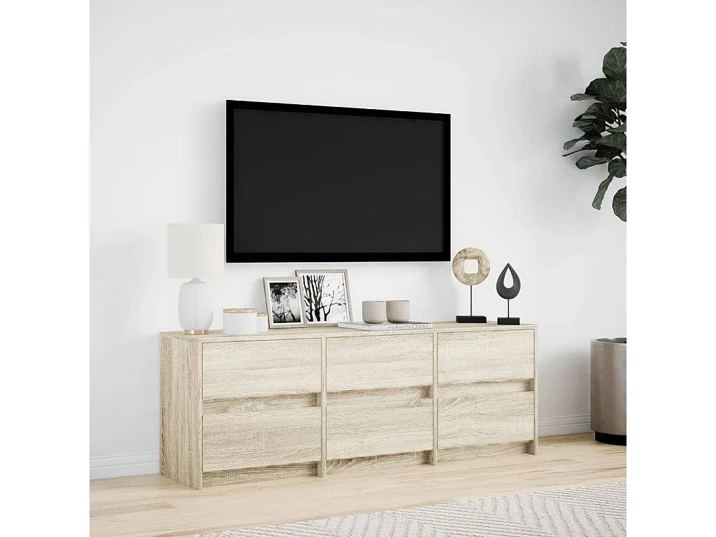 Mobile Porta TV con LED Rovere Sonoma 140x34x50cm in Truciolato