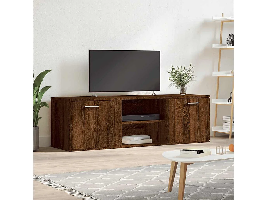 Mueble de TV madera de ingeniería marrón roble 120x34x37 cm