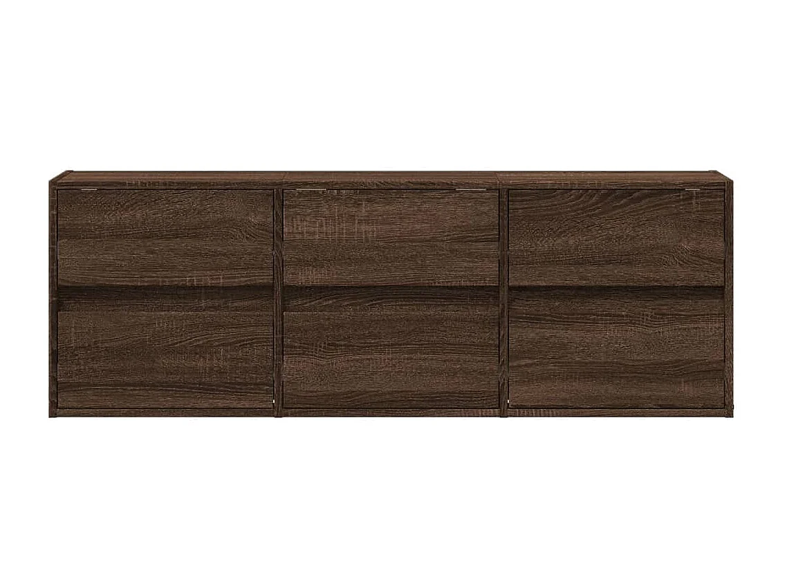 Meuble TV mural avec lumières LED chêne marron 130x31x45 cm