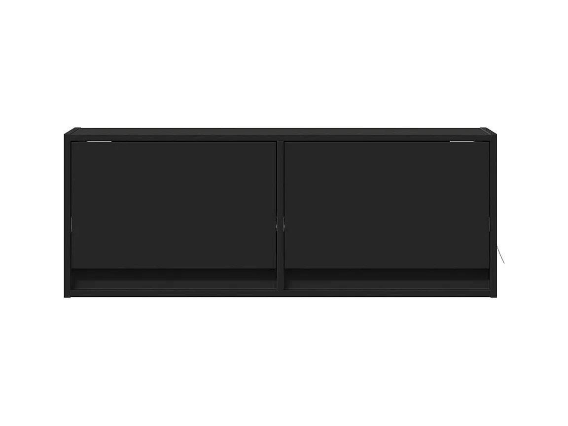 Tv-wandmeubel met LED-verlichting 100x31x35 cm zwart