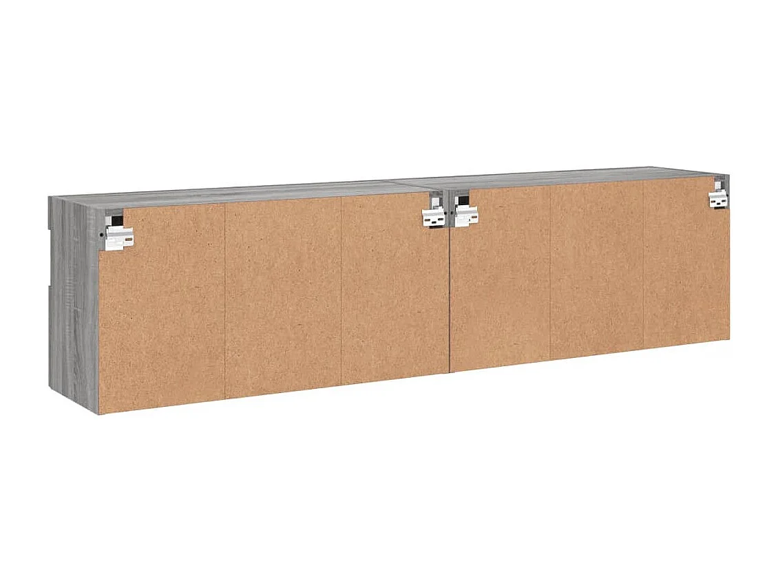 Meubles TV muraux et lumières LED 2pcs sonoma gris 80x30x40 cm