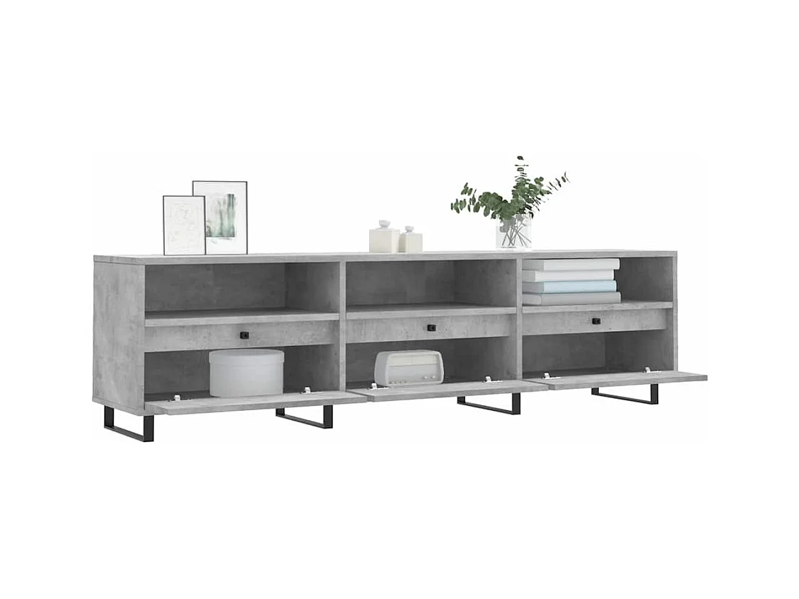TV-Schrank Betongrau 150x30x44,5 cm Holzwerkstoff