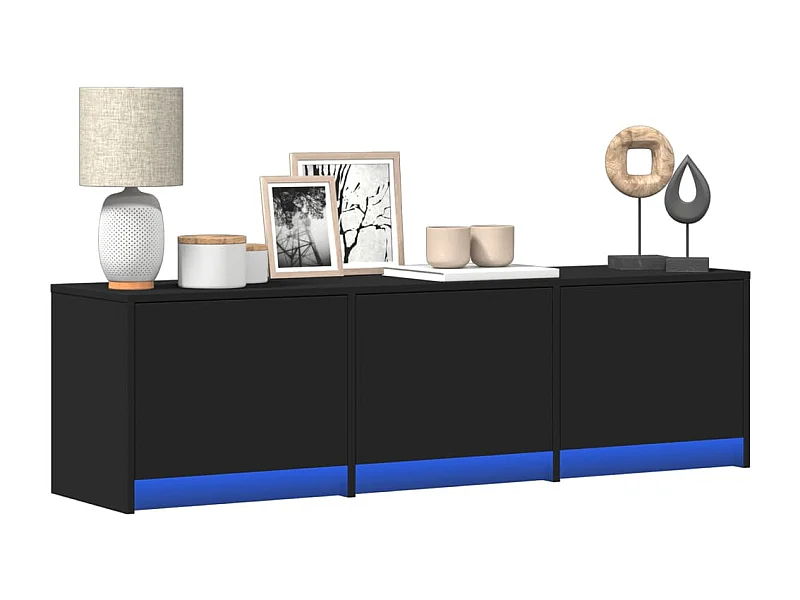 TV-Schrank LED Schwarz 140x34x40 cm Holzwerkstoff