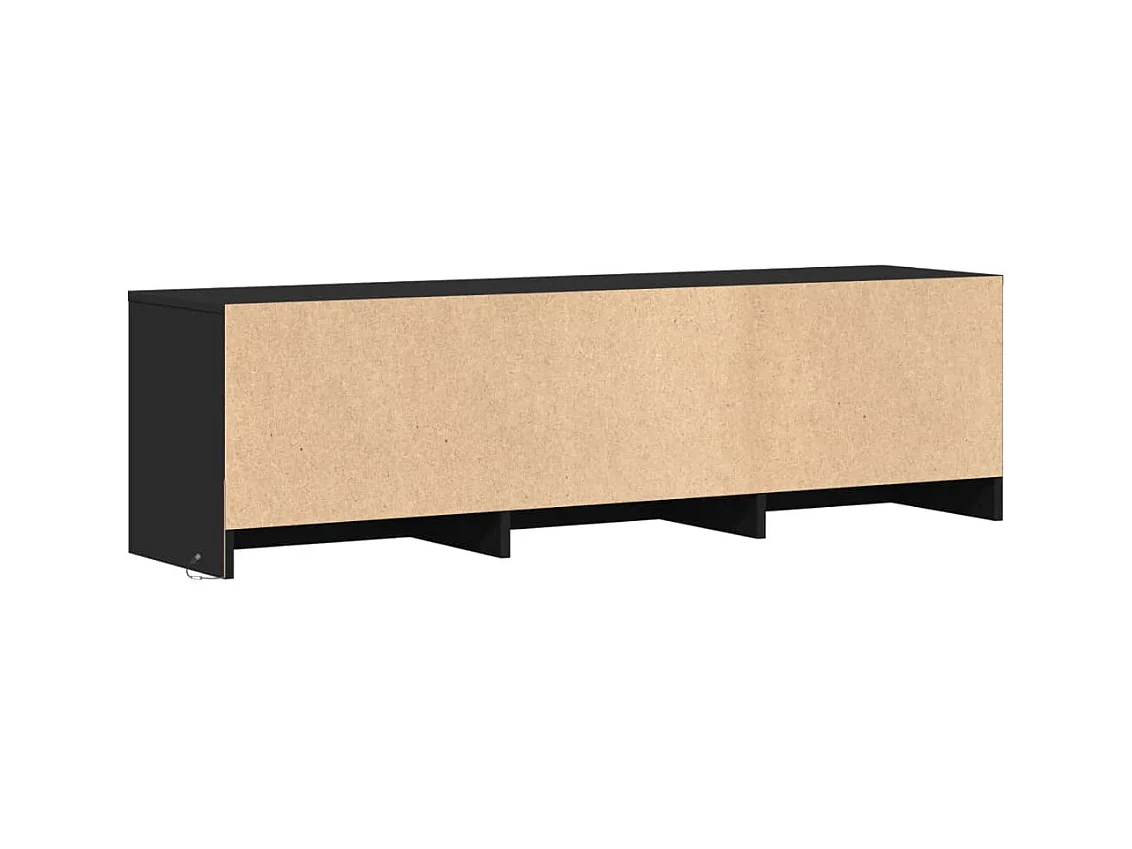 TV-Schrank LED Schwarz 140x34x40 cm Holzwerkstoff