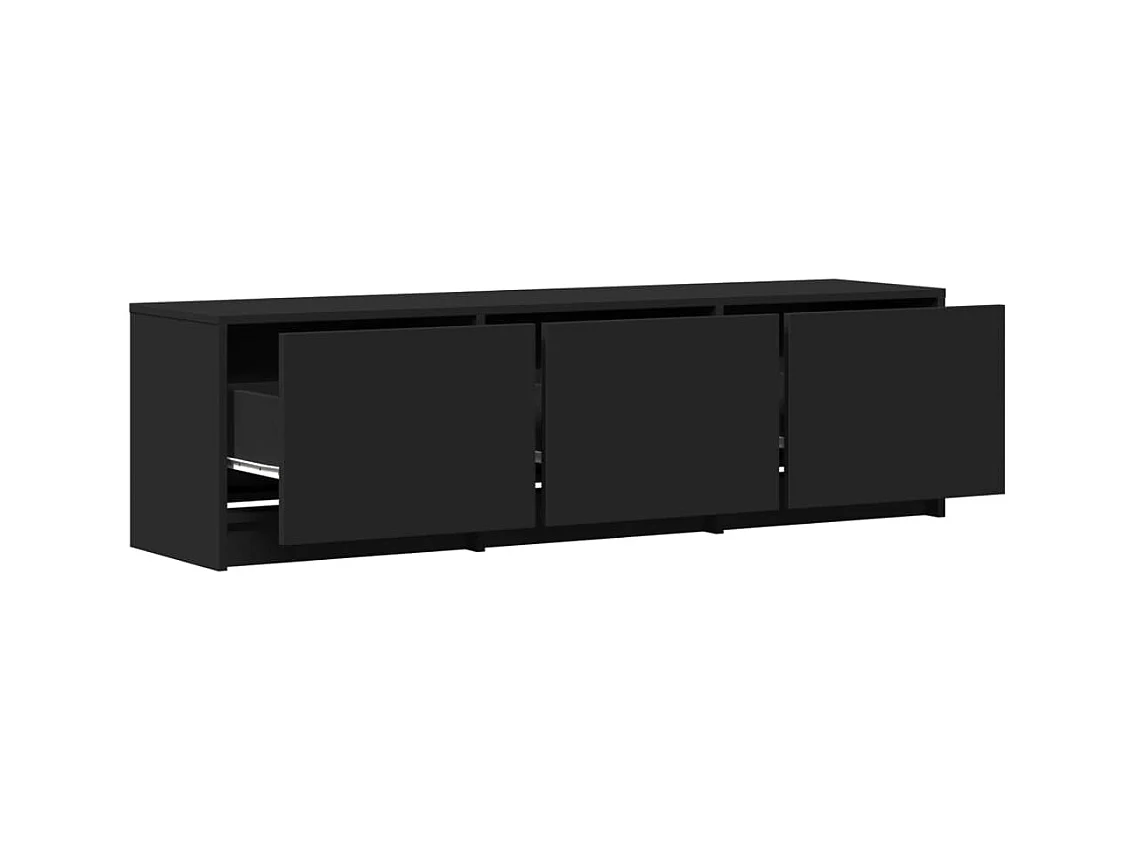 TV-Schrank LED Schwarz 140x34x40 cm Holzwerkstoff