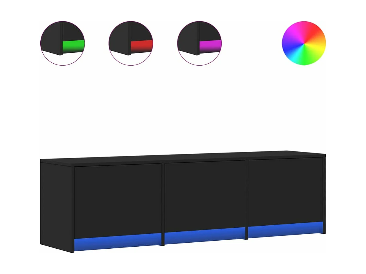 TV-Schrank LED Schwarz 140x34x40 cm Holzwerkstoff