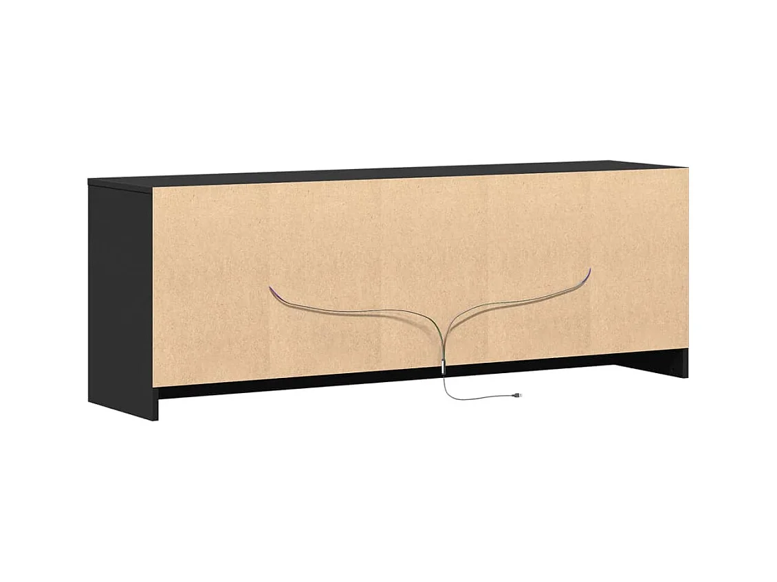 TV-Schrank mit LED-Beleuchtung Schwarz 139,5x34x50 cm