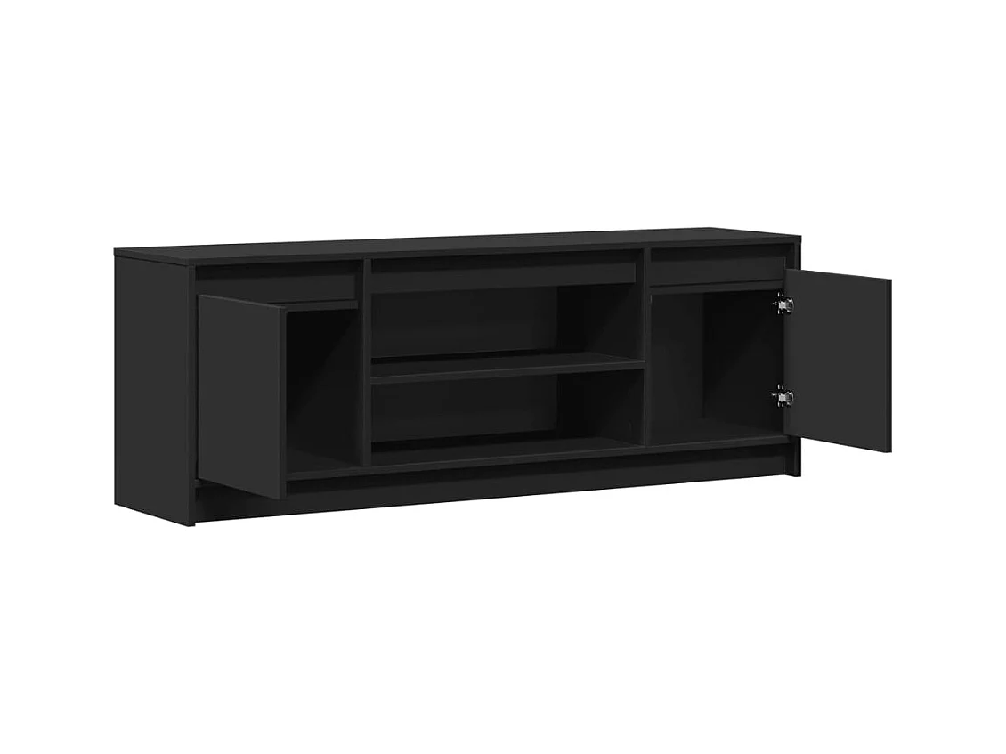 TV-Schrank mit LED-Beleuchtung Schwarz 139,5x34x50 cm
