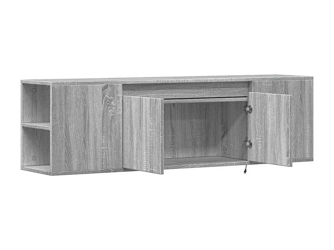 Móvel de parede p/ TV c/luzes LED 135x31x39,5cm cinzento sonoma