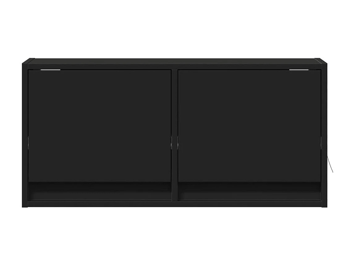 Móvel de parede para TV com luzes LED 80x31x35 cm preto