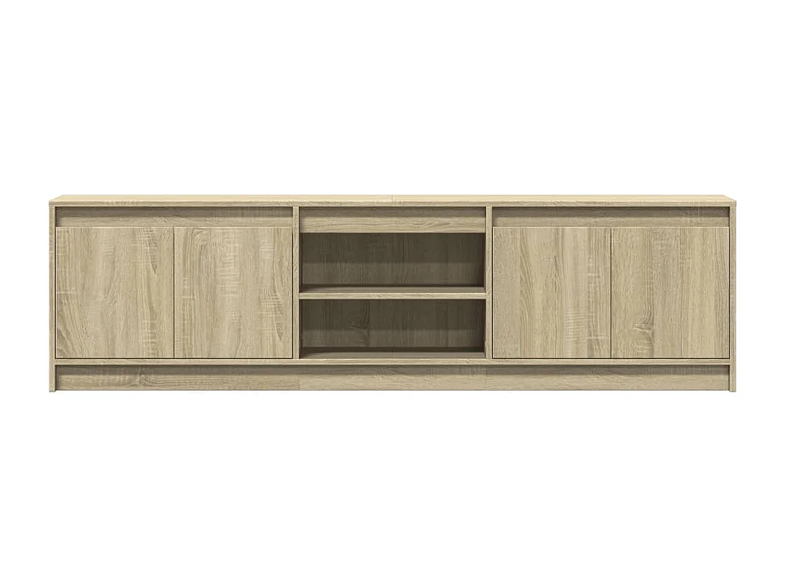 Tv-meubel met LED 180x34x50 cm bewerkt hout sonoma eikenkleurig