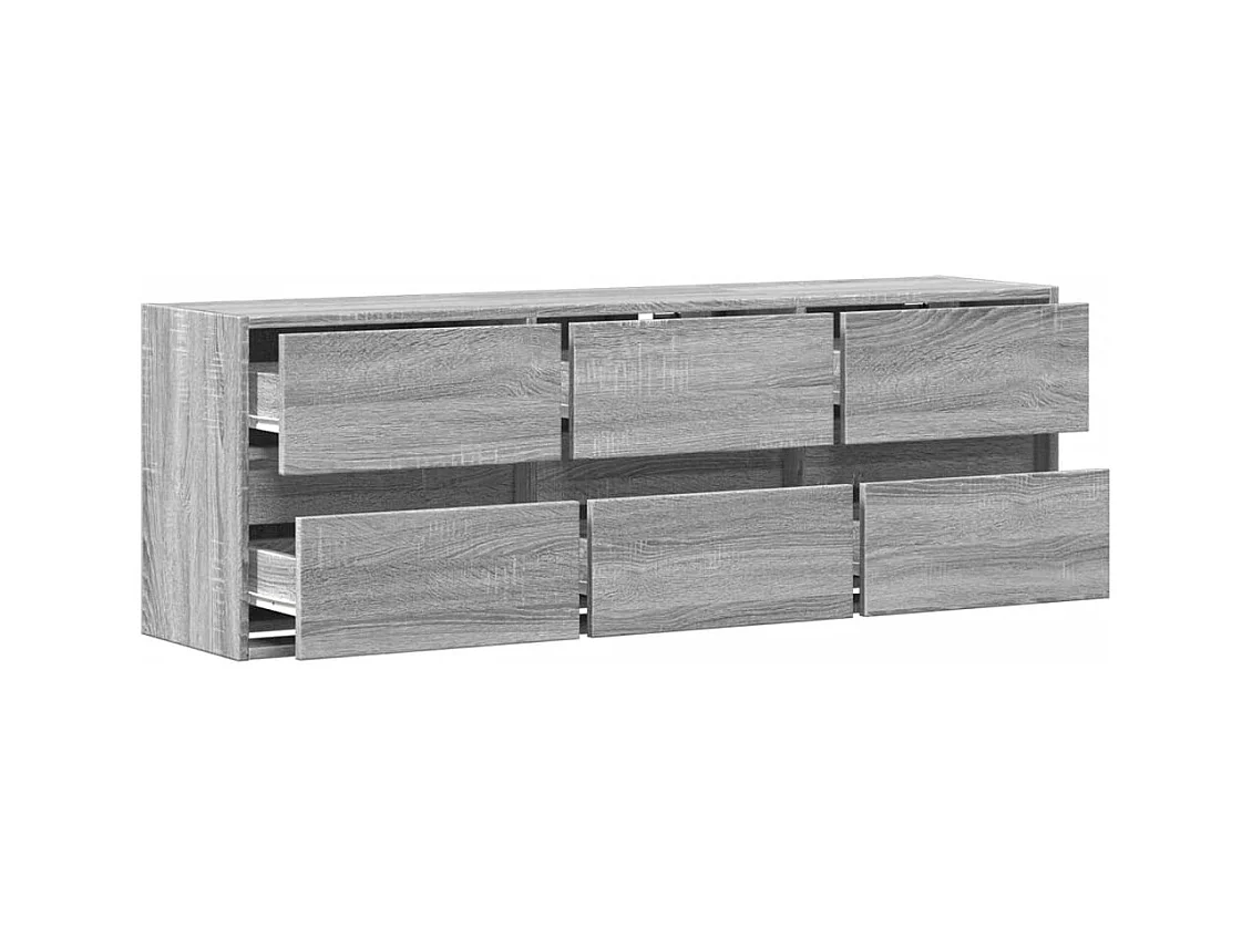 Meuble TV mural avec lumières LED sonoma gris 130x31x45 cm