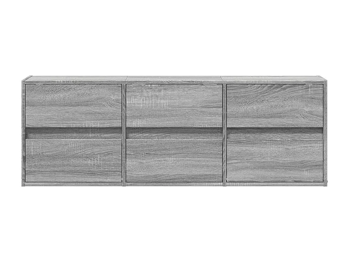 Mueble de TV de pared con luces LED gris Sonoma 130x31x45 cm