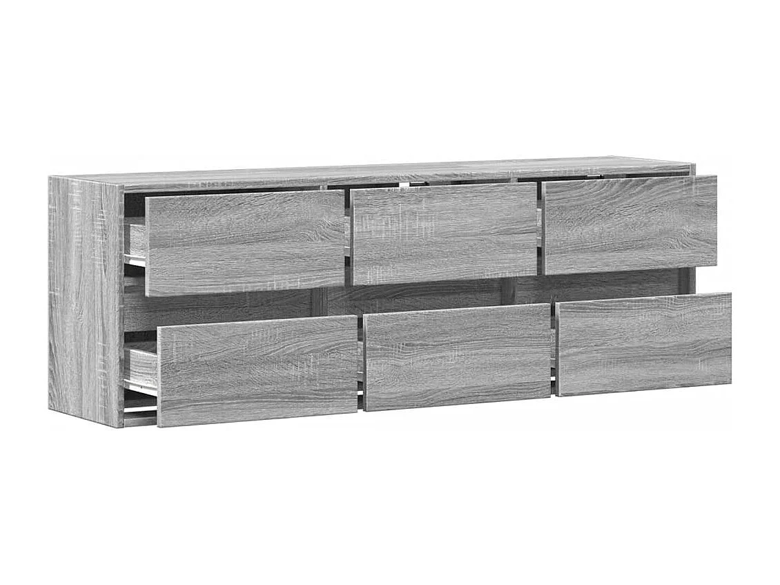 Mueble de TV de pared con luces LED gris Sonoma 130x31x45 cm