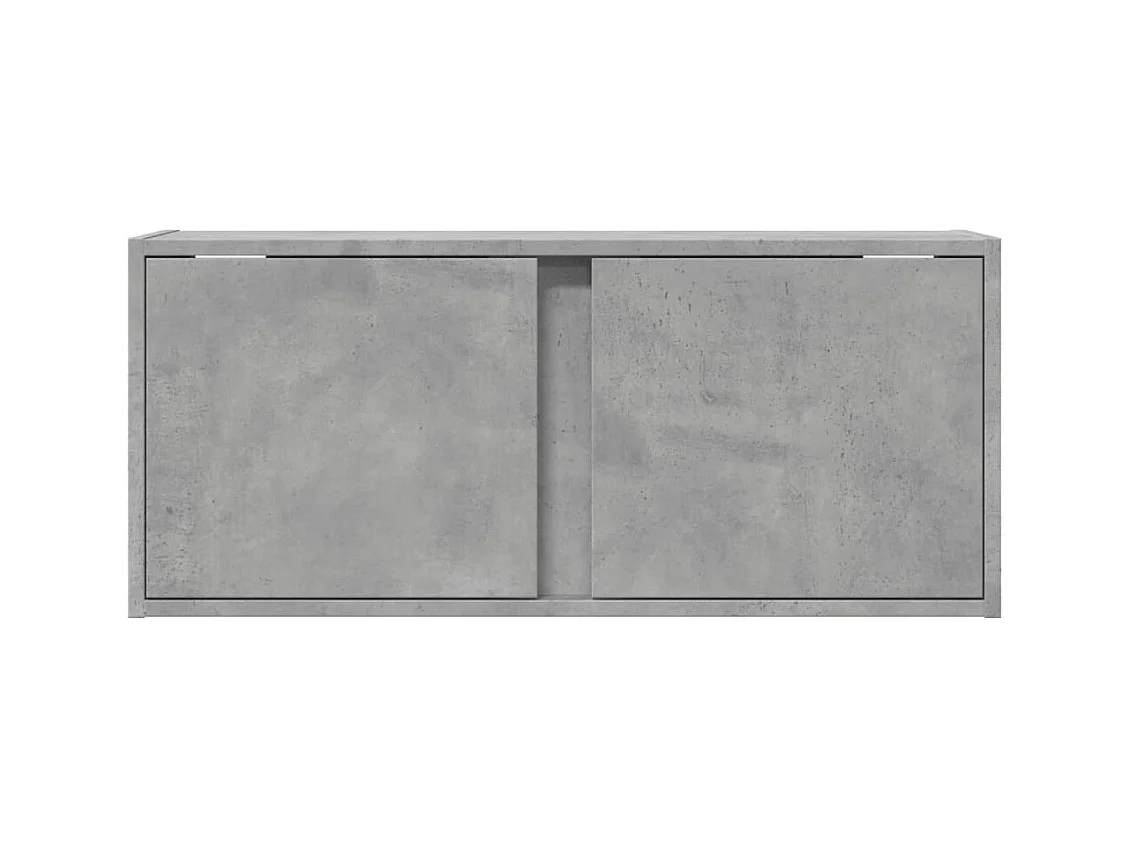 Meuble TV mural avec lumières LED gris béton 80x31x35 cm