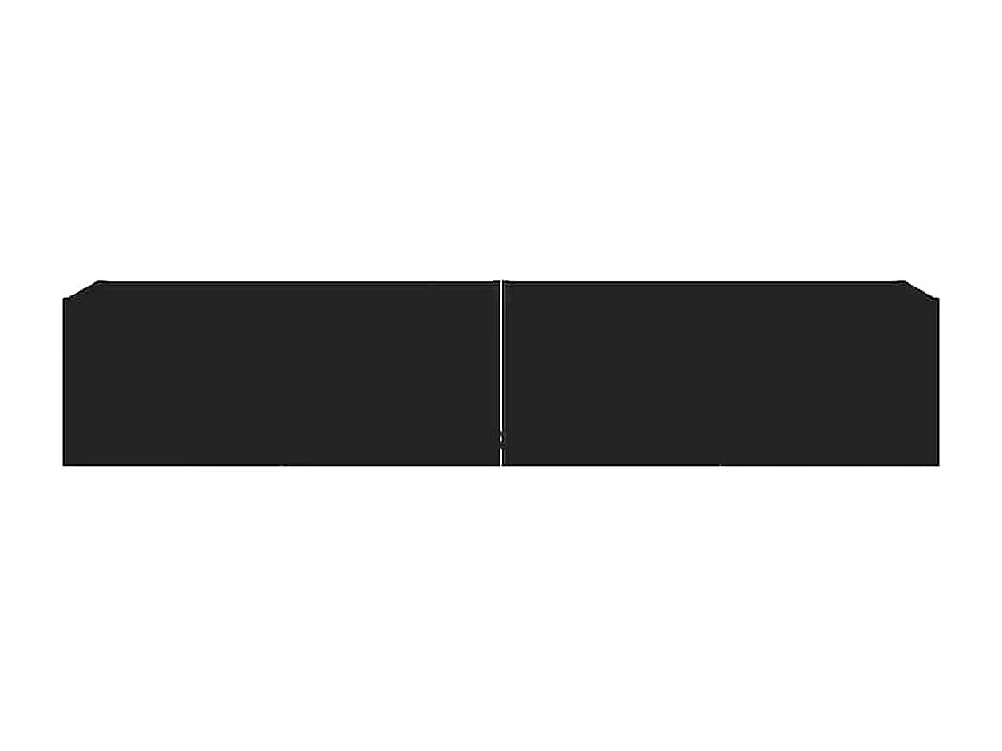 Meubles TV muraux avec lumières LED 2 pcs noir 80x35x31 cm