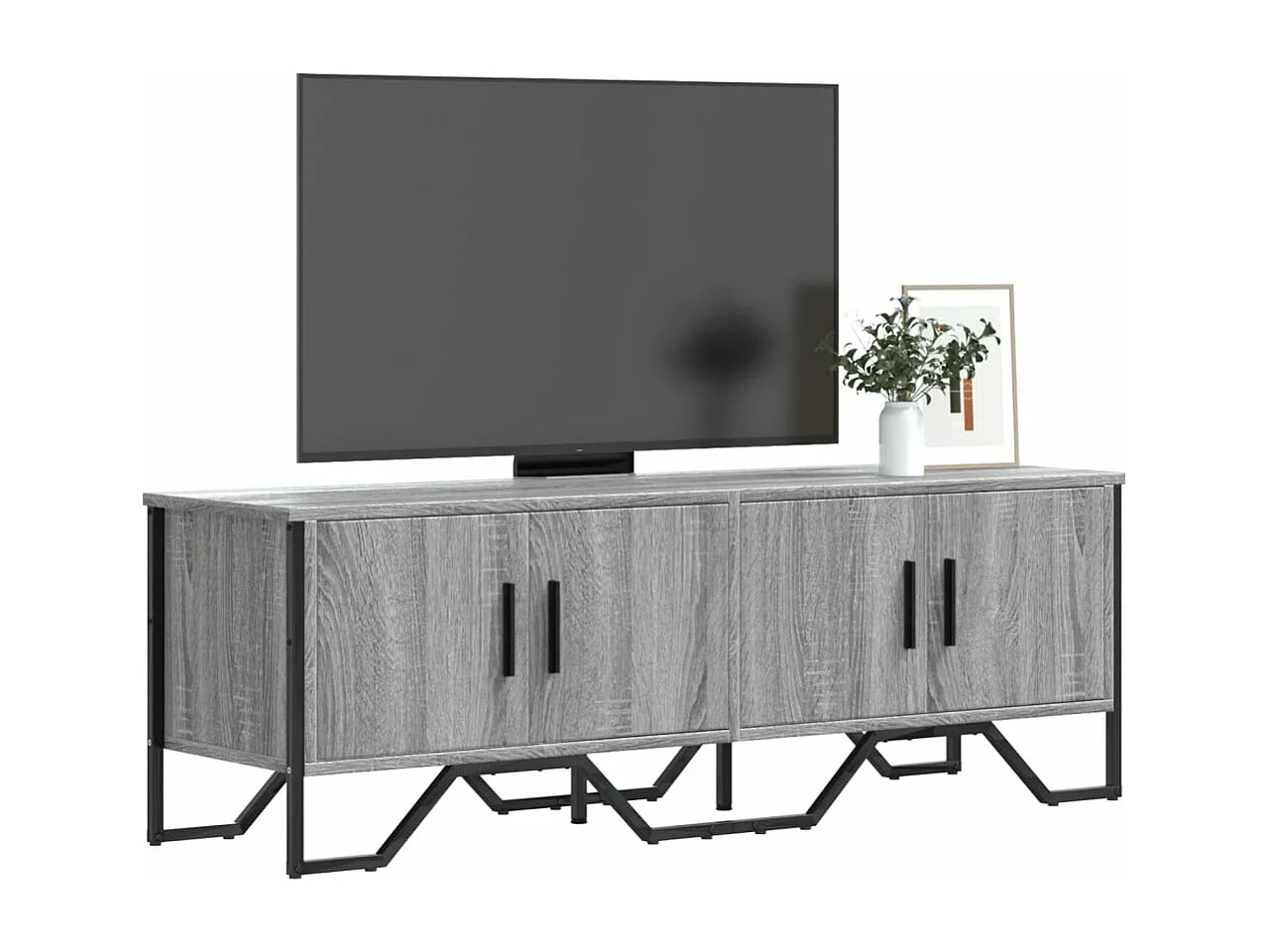 Tv-meubel 122x34x41 cm bewerkt hout grijs sonoma eikenkleurig
