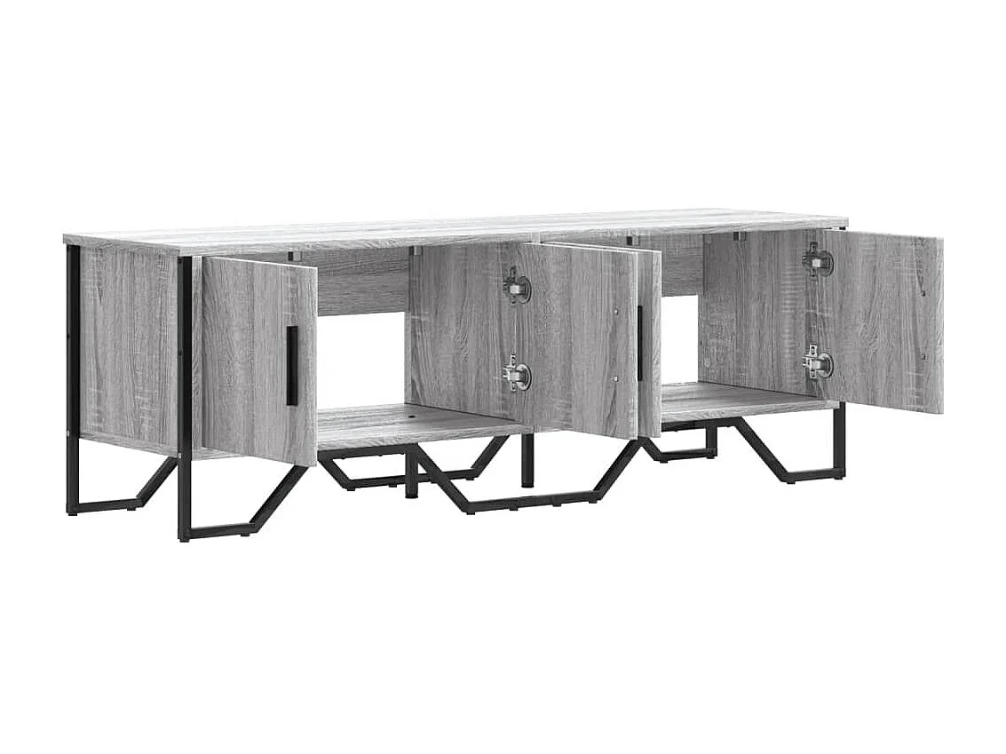 Tv-meubel 122x34x41 cm bewerkt hout grijs sonoma eikenkleurig