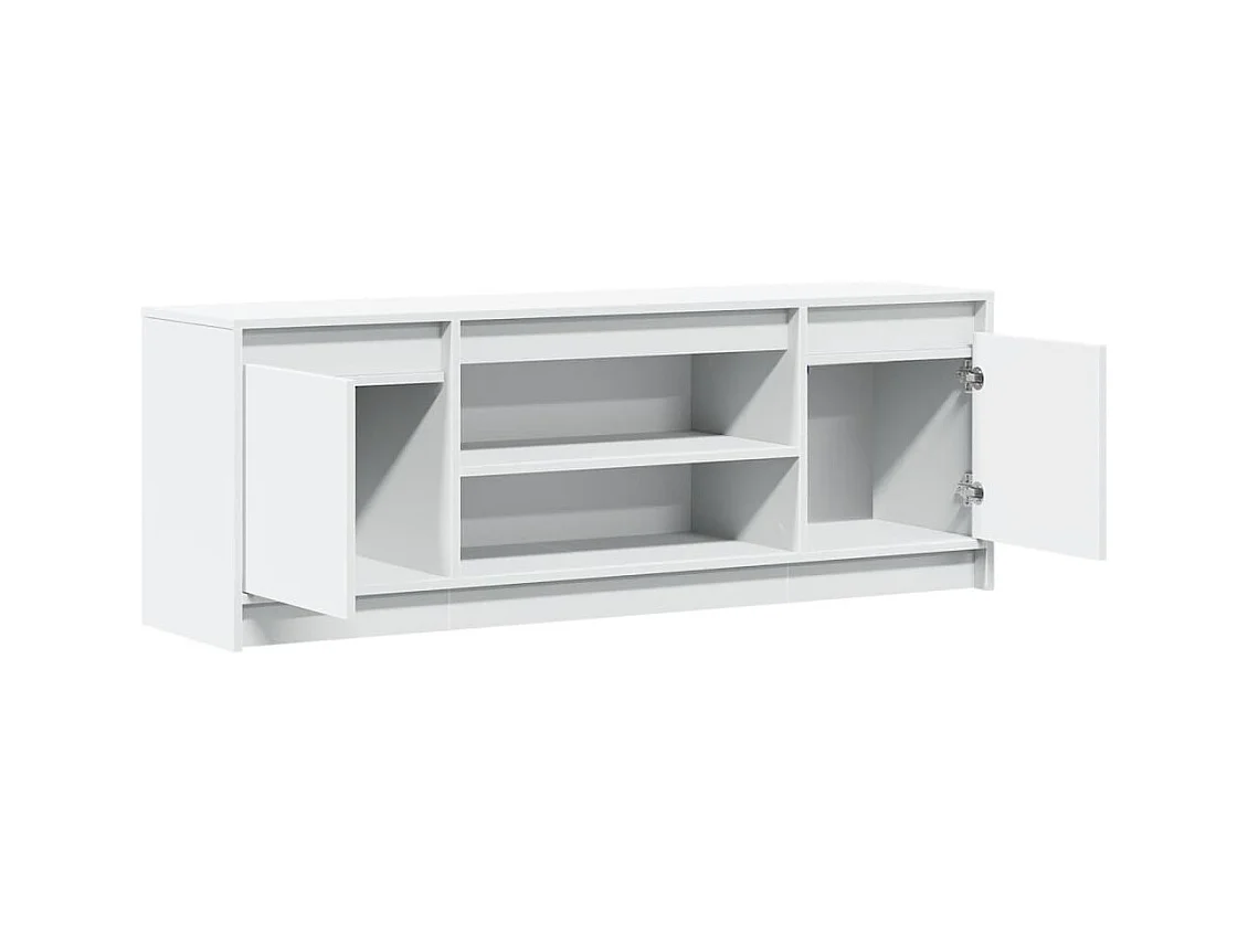 TV-Schrank mit LED-Beleuchtung Weiß 139,5x34x50cm Holzwerkstoff
