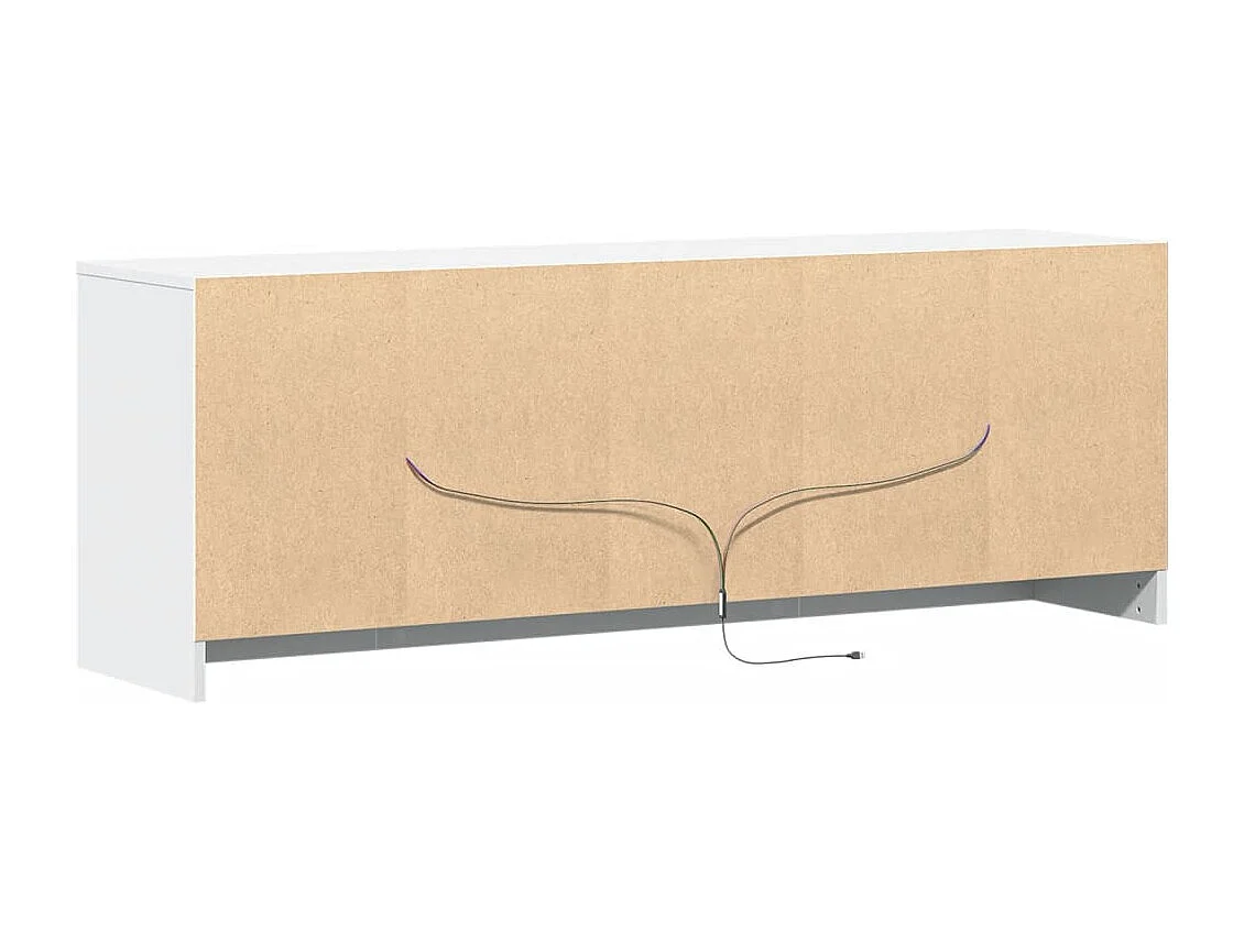 Meuble TV avec LED blanc 139,5x34x50 cm bois d'ingénierie