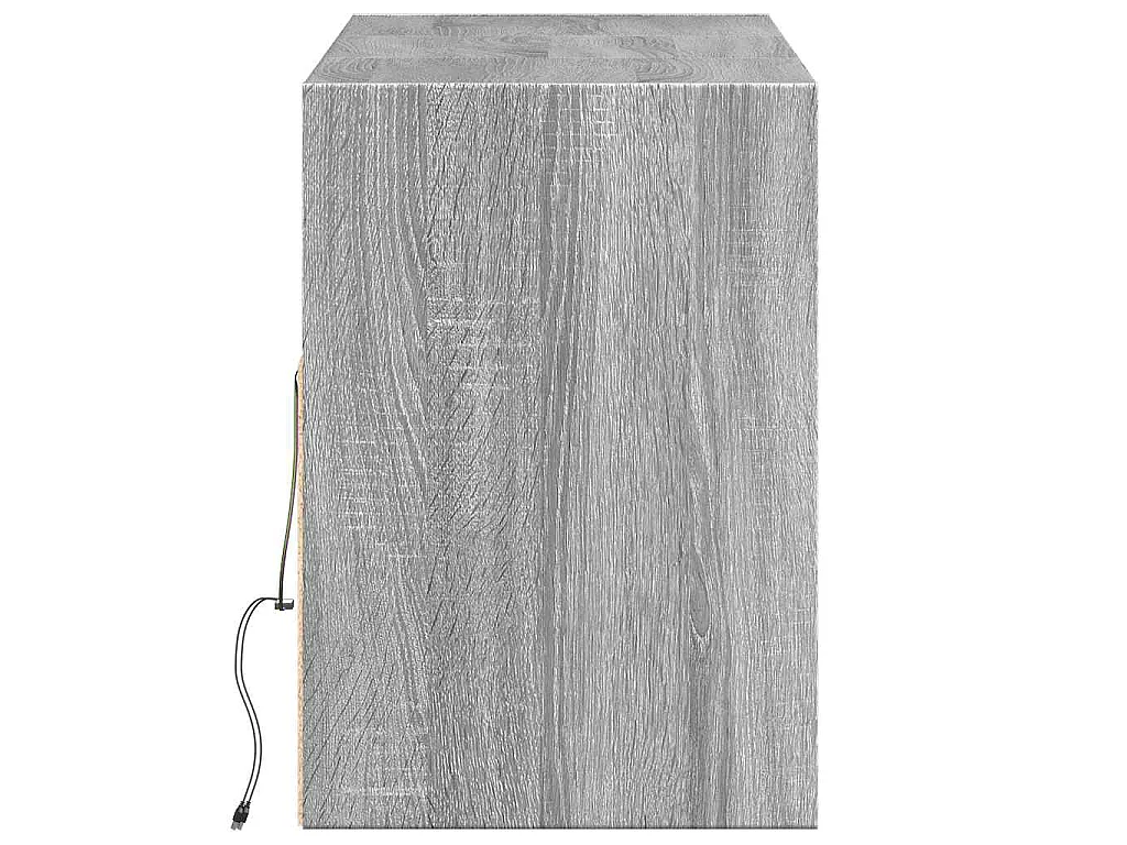 Meuble TV mural avec lumières LED sonoma gris 130x31x45 cm