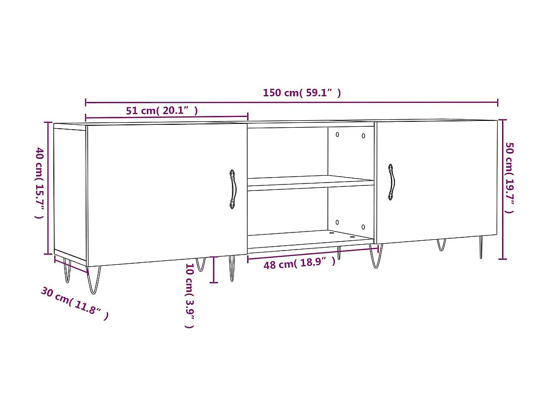 TV-Schrank Sonoma-Eiche 150x30x50 cm Holzwerkstoff