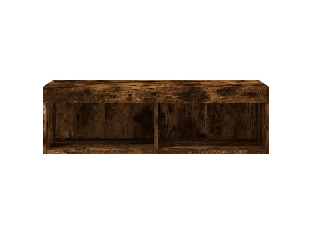 Meuble TV avec lumières LED chêne fumé 100x30x30 cm