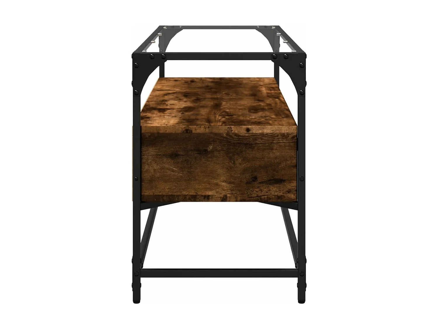 Tv-meubel met glazen blad 98x35x51 cm hout gerookt eikenkleurig