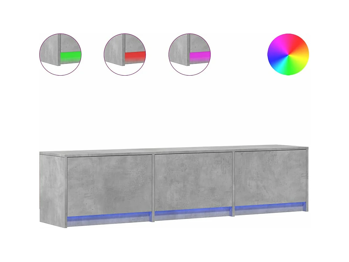 TV-Schrank mit LED-Beleuchtung Betongrau 165x34x40 cm