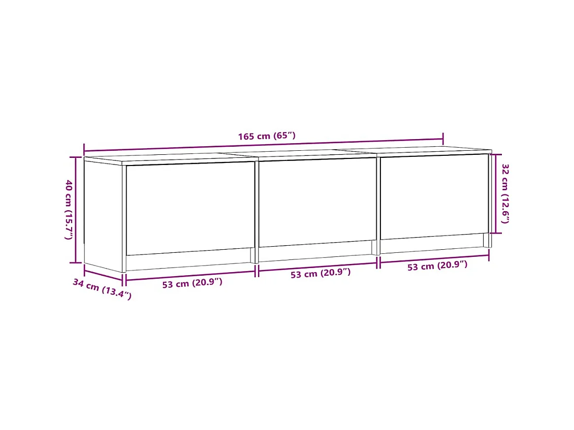TV-Schrank mit LED-Beleuchtung Betongrau 165x34x40 cm