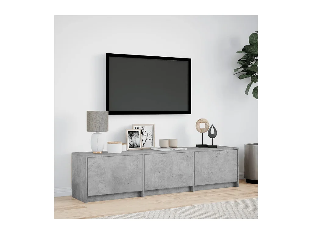 TV-Schrank mit LED-Beleuchtung Betongrau 165x34x40 cm
