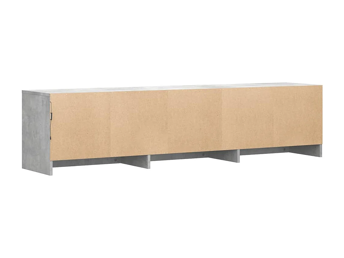 Meuble TV avec LED gris béton 165x34x40 cm bois d'ingénierie