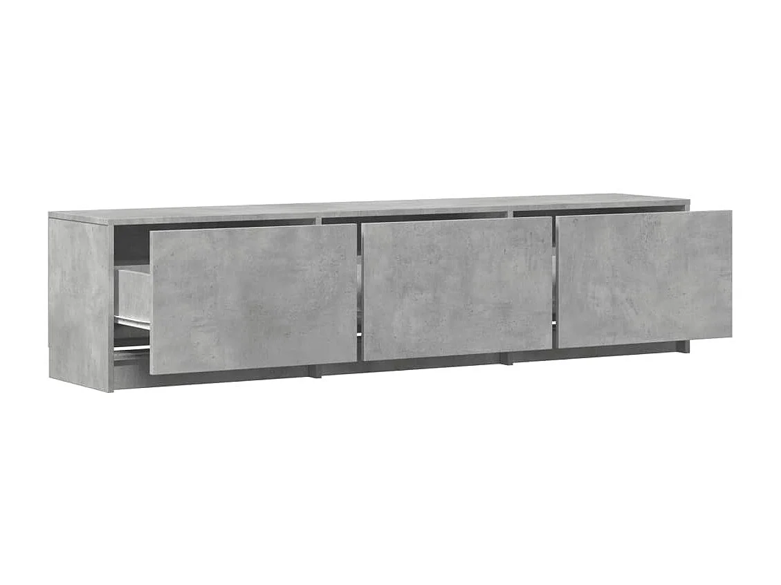 Meuble TV avec LED gris béton 165x34x40 cm bois d'ingénierie