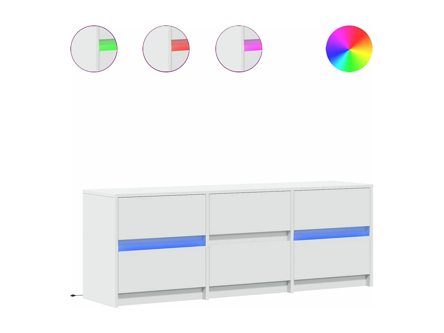 Meuble TV avec LED blanc 140x34x50 cm bois d'ingénierie