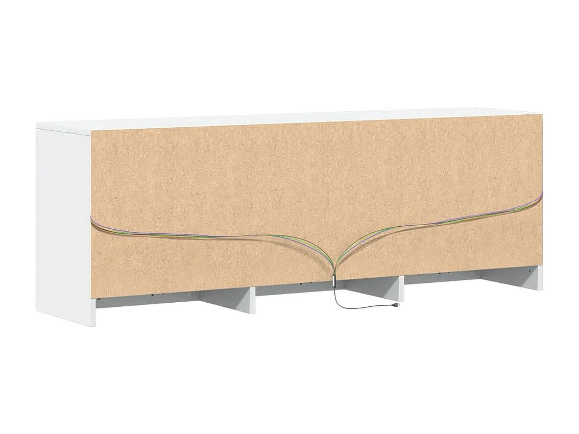 Meuble TV avec LED blanc 140x34x50 cm bois d'ingénierie