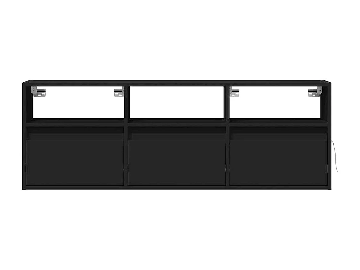 Mobile TV a Parete con Luci LED Nero 130x31x45 cm