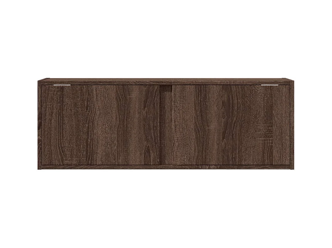 Meuble TV mural avec lumières LED chêne marron 100x31x35 cm