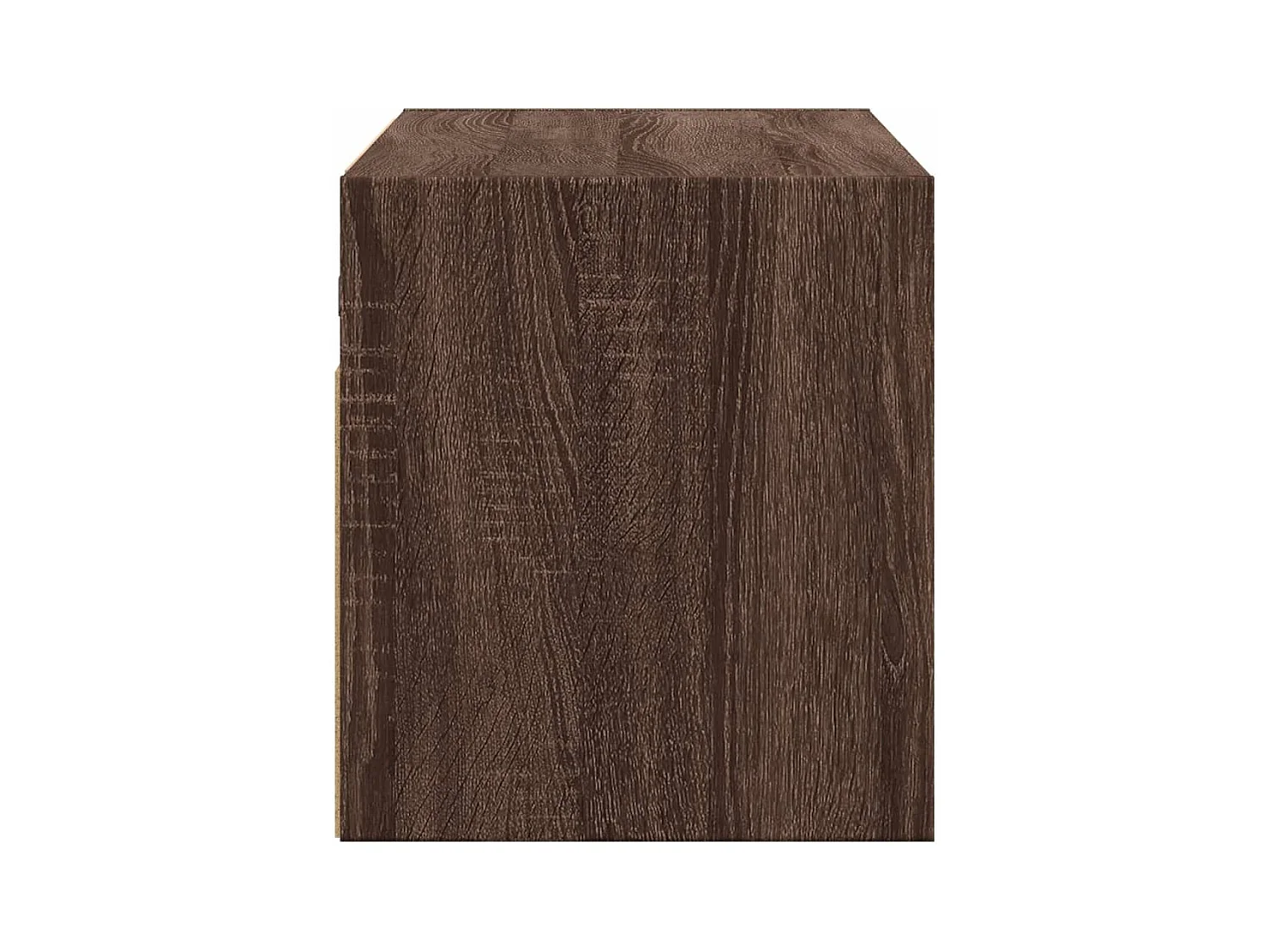 Meuble TV mural avec lumières LED chêne marron 100x31x35 cm