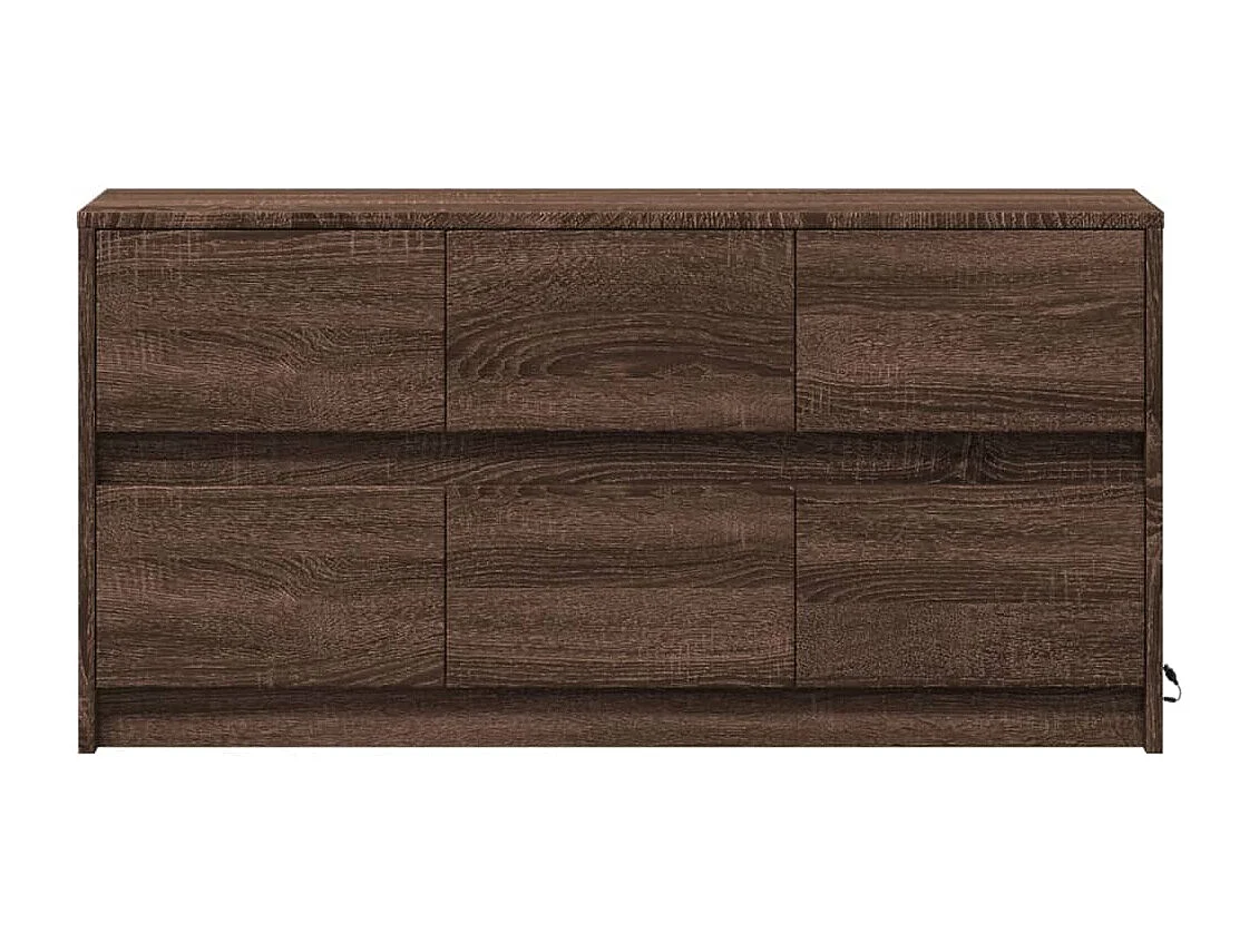 Mueble de TV LED madera ingeniería marrón roble 100x34x50 cm